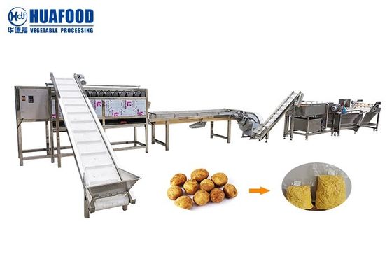 Máy rửa và gọt vỏ khoai tây công nghiệp 500KG / H Máy cắt lát
