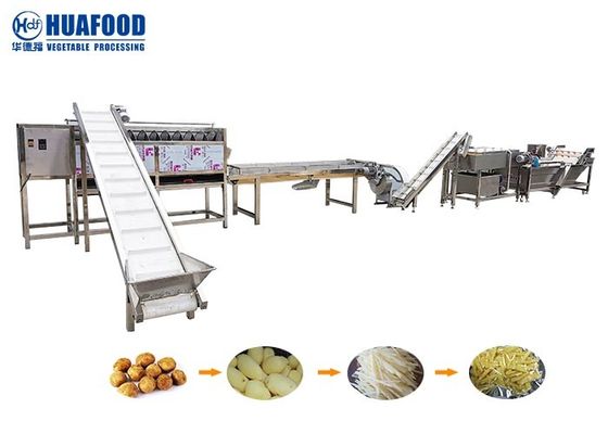 Dây chuyền chế biến rau quả 2000kg / h Máy gọt vỏ rửa khoai tây